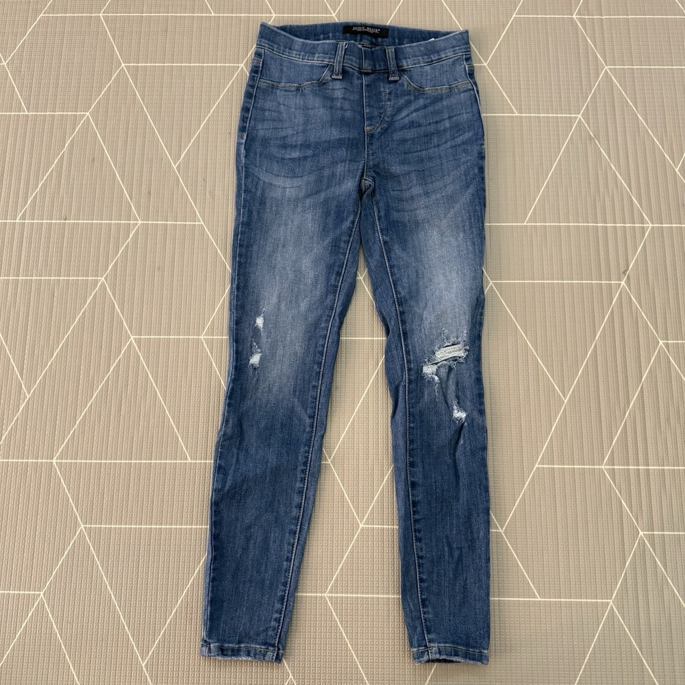 Judy Blue Destroyed Pull-On Jeggings Size 3/26 Distressed Medium Wash JB88255